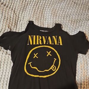 NIRVANA Black Tee with Yellow Logo